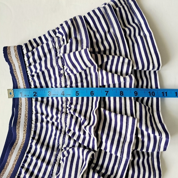 Boden Striped Navy and White Tiered Ruffle Skort - Picture 8 of 10